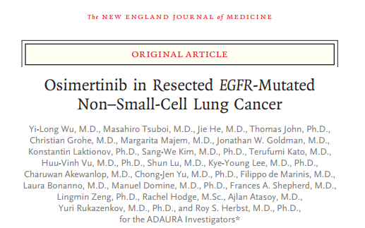 ADAURA研究更新：ESMO发布同期登陆《NEJM》，大咖共谈早中期肺癌治疗新风向！